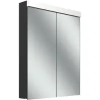 Schneider LOW plus LED Armoire de toilette, 2 portes 30/30cm, 595x120x747mm, prise à gauche, éclairage en haut, 172.063.02.44, 172.063.02.44