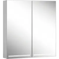 Schneider GRACE LED Armoire de toilette, 2 portes 35/35cm, charnières à gauche et à droite, 695x120x700mm, 4000K, argent anodisé, 116.670.02.50, 116.670.02.50