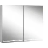 Schneider GRACE LED Armoire de toilette, 2 portes 45/45cm, charnières à gauche et à droite, 895x120x700mm, 4000K, argent anodisé, 116.690.02.50, 116.690.02.50