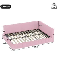 StarTech.com Divano letto trasformabile - Struttura del letto con spazio contenitore - 140 x 200 cm - Tessuto vellutato - Meccanismo di sollevamento idraulico - Senza materasso - Rosa