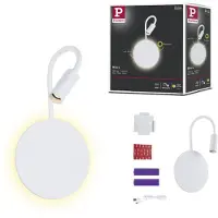 Paulmann Applique a LED ricaricabile Miora, bianca, braccio flessibile, dimmerabile