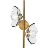 Maytoni Miracle applique, a 2 luci, color ottone, vetro