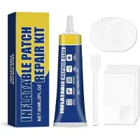Equivera Kit riparazione piscina - 60 ml colla - 10 patch - soluzione affidabile per airbed e pneumatici da nuoto - m-winkel