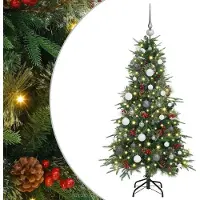 Syfax Albero di Natale artificiale pieghevole verde 150 cm PE e PVC