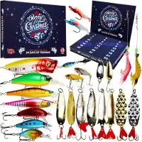 Merkloos Calendario dell'Avvento pesca - Esche artificiali - 24 giorni - Per uomini e adolescenti