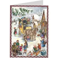 Merkloos Calendari dell'Avvento con cartoline - Calendari dell'Avvento in carta - Evviva, sta arrivando la carrozza!
