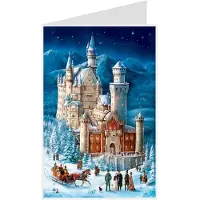Merkloos Calendario dell'Avvento con cartoline - Calendario di Natale cartoline - Castello di Neuschwanstein - Carta