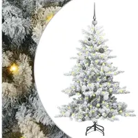 Syfax Albero di Natale artificiale pieghevole bianco 150 cm in PVC e acciaio