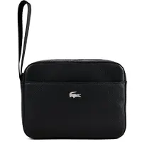 Lacoste Business Borsa da toilette Vera Pelle 24 cm nero