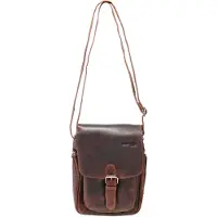 Greenland Montana Borsa a tracolla Vera Pelle 19 cm marrone