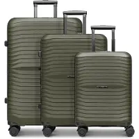 Stratic Shine 4 ruote Set di valigie 3 pezzi espandibile oliva