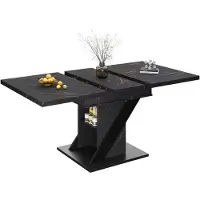 StarTech.com Tavolo da pranzo allungabile - Tavolo da cucina telescopico - 110–140 × 80 cm - Design moderno e minimalista - MDF - Aspetto marmo nero