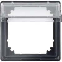 Merten Anello intermedio con coperchio ribaltabile trasparente, antracite, AQUADESIGN