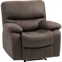 HOMCOM Poltrona Relax con Reclinazione Manuale e Poggiapiedi, in Microfibra e Acciaio, 97x90x96 cm, Marrone