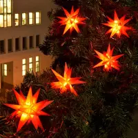 Sterntaler Ghirlanda luminosa LED con 9 stelle per esterni, rossa