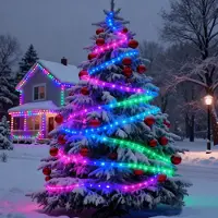 LILIIN , catena luminosa a LED da 80 metri, 800 LED, ideale per decorazioni natalizie, con telecomando, multicolore, adatta per giardino, Natale e feste