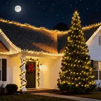 LILIIN , luci a filo di rame, 100 metri, 1000 LED, luce bianco caldo, 8 modalità, telecomando, timer, ideali per giardino, Natale