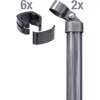 Alberts 602291 Set di angoli per rete elettrosaldata Fix-Clip Pro , zinco-fosfato antracite metallizzato, per la posa nel calcestruzzo, altezza della recinzione 1020 mm