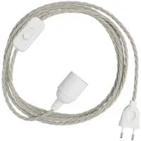 Creative Cables Set Di Cavi Snakebis Twisted E14 Con Portalampada. Cavo Intrecciato In Tessuto E Spina A 2 Poli 3 M
