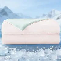 Merkloos Coperta estiva fresca, matrimoniale, 228 x 264 cm, leggera e reversibile, color rosa cipria