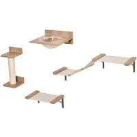 Merkloos Tiragraffi per gatti - Albero per gatti - Marrone chiaro - Fino a 5 kg - 4 pezzi