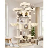 Merkloos Albero per gatti castello - Peluche - 204 cm - Amaca - Per 2 o 3 gatti