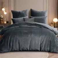 Merkloos Set di lenzuola grigio, 220 x 240 cm, 3 pezzi, ideale per l'inverno