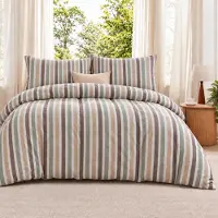 Merkloos Copripiumino in flanella di cotone al 100%, dimensioni 240 x 260 cm, con due federe, adatto per letti da 150 e 160 cm