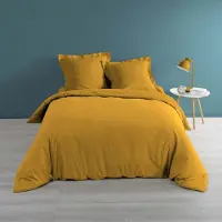 Merkloos Copripiumino in cotone al 100%, color ocra, dimensioni 240 x 220 cm
