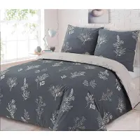 Merkloos Set di lenzuola con copripiumino in 100% cotone, reversibile, dimensioni 240 x 220 cm, con 2 federe beige e grigie