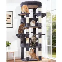 Merkloos Tiragraffi per gatti - 185 cm - Albero per gatti con cuccette e tiragraffi per gatti grandi a partire da 11 kg