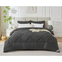 Merkloos Coperta invernale grigia, 220 x 240 cm, con imbottitura in microfibra, 450 g/m²