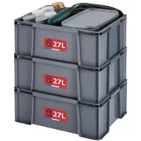 Merkloos Contenitore portaoggetti 27 litri - Rinforzato e robusto - Set da 3 - Plastica riciclata 95%