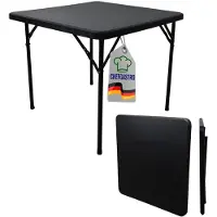Merkloos Tavolo pieghevole da balcone - 86 x 86 cm - Nero - Per 4 persone