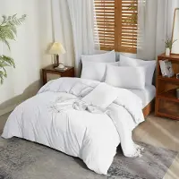 Merkloos Set di lenzuola con copripiumino in misto lino, 135 x 200 cm, comprensivo di federe 80 x 80 cm