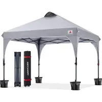 Merkloos Gazebo pop-up tendone - Commerciale - Grigio - 3 x 3 m - Per feste ed eventi