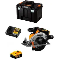 DeWalt Sega circolare portatile DCS565P1T (1 x 5,0 Ah + DCB1104 + TSTAK VI)