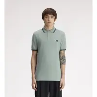 Fred perry per uomo. M3600 Polo Twin Tipped verde chiaro (XXL), Casual, Cotone, Manica corta
