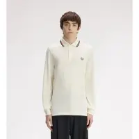 Fred perry per uomo. M3636 Polo Twin Tipped a maniche lunghe beige (L), Casual, Cotone, Manica lunga