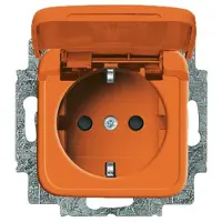 Busch-Jaeger 20 EUKB-14-212 Inserto per presa SCHUKO, con coperchio ribaltabile arancione RAL 2004