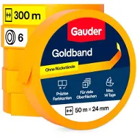 Gauder Nastro adesivo per pittura , nastro di carta per proteggere superfici (6 rotoli, 24 mm x 50 m)