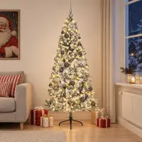 Syfax Albero di Natale artificiale con palline 240 cm 300 LED