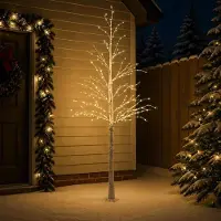 Syfax Albero di Natale a betulla Bianco 25 x 25 x 240 cm Plastica