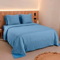 Merkloos Copripiumino in raso di cotone, dimensioni 240x220 cm, con due federe 65x65 cm