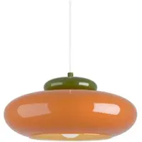 Eglo Lampada a sospensione Berardelli arancione/verde, piatta, Ø 30 cm, vetro, E27