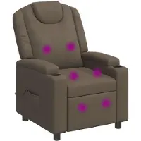vidaXL Poltrona massaggiante reclinabile, grigia, 75 x 95 x 106 cm, rivestita in tessuto