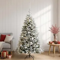 Syfax Albero di Natale Artificiale con Palline 150 cm 150 LED