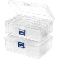 Merkloos Organizzatore per perline - Contenitori di plastica trasparente - 30 pezzi - Set composto da 2 contenitori grandi e 28 piccoli