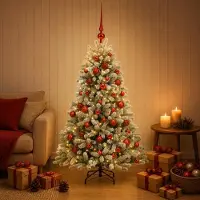 Syfax Albero di Natale Artificiale con Palline 150 cm 150 LED