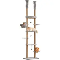 Merkloos Tiragraffi per gatti - Altezza regolabile - 234-258 cm - Grigio chiaro